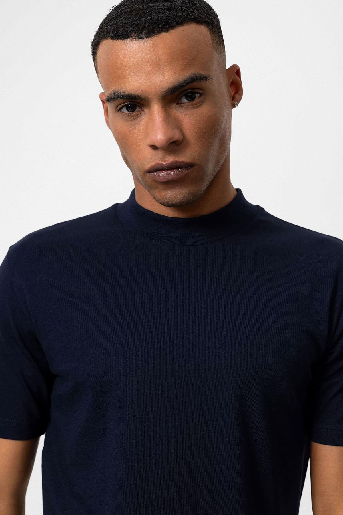 KOALA SYDNEY Men's Navy Blue Navy Slim Fit Basic T-Shirt