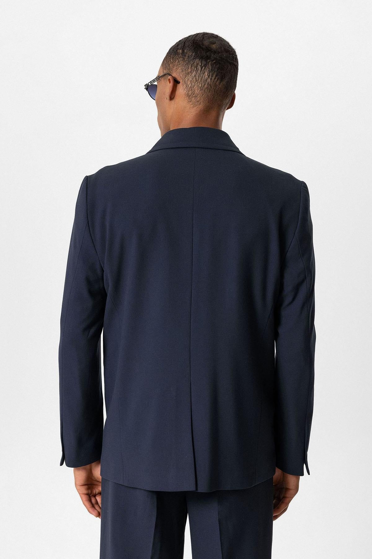 KOALA SYDNEY Navy Single-Button Relaxed Men's Blazer Jacket