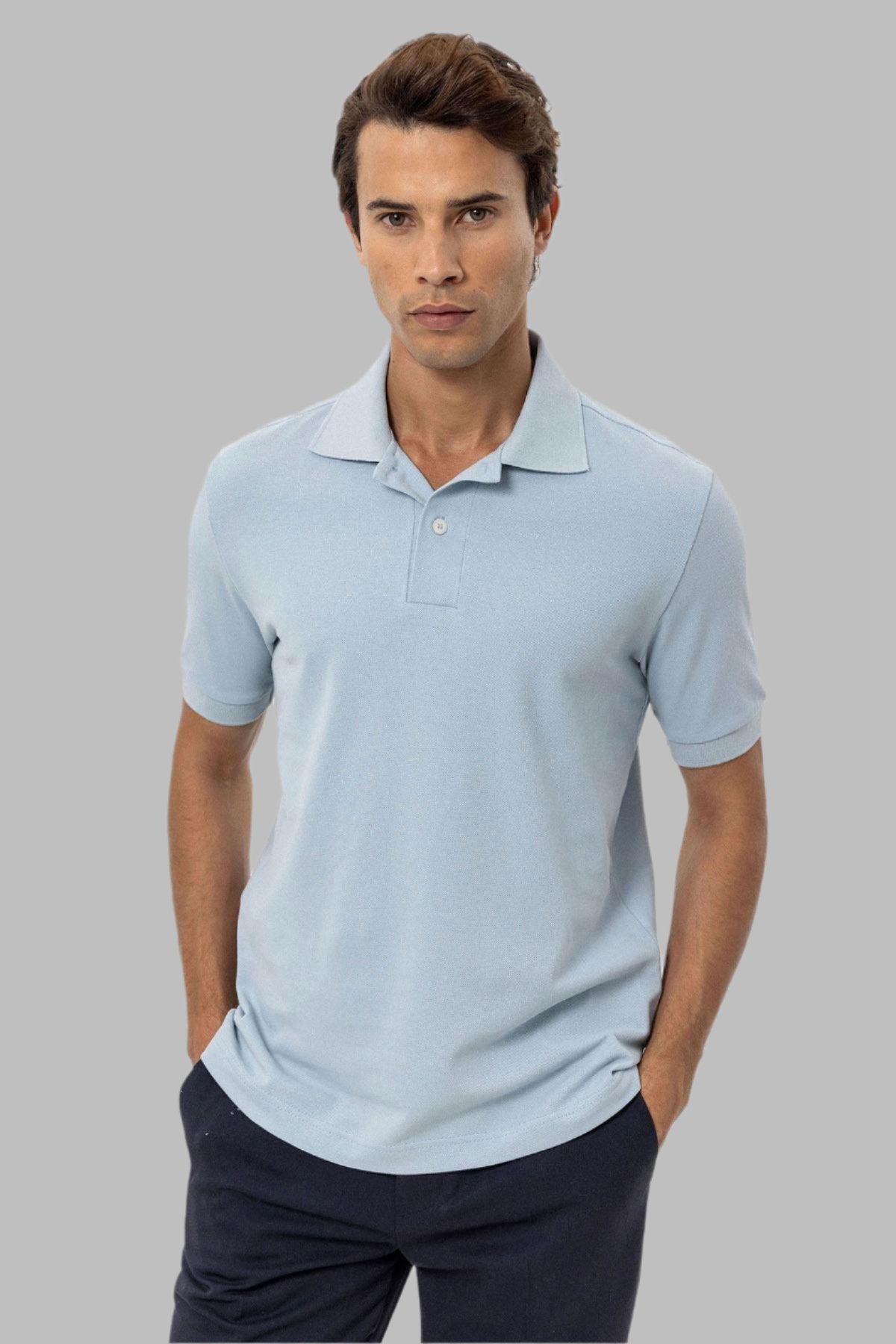 KOALA SYDNEY Men's Blue Polo Neck T-Shirt