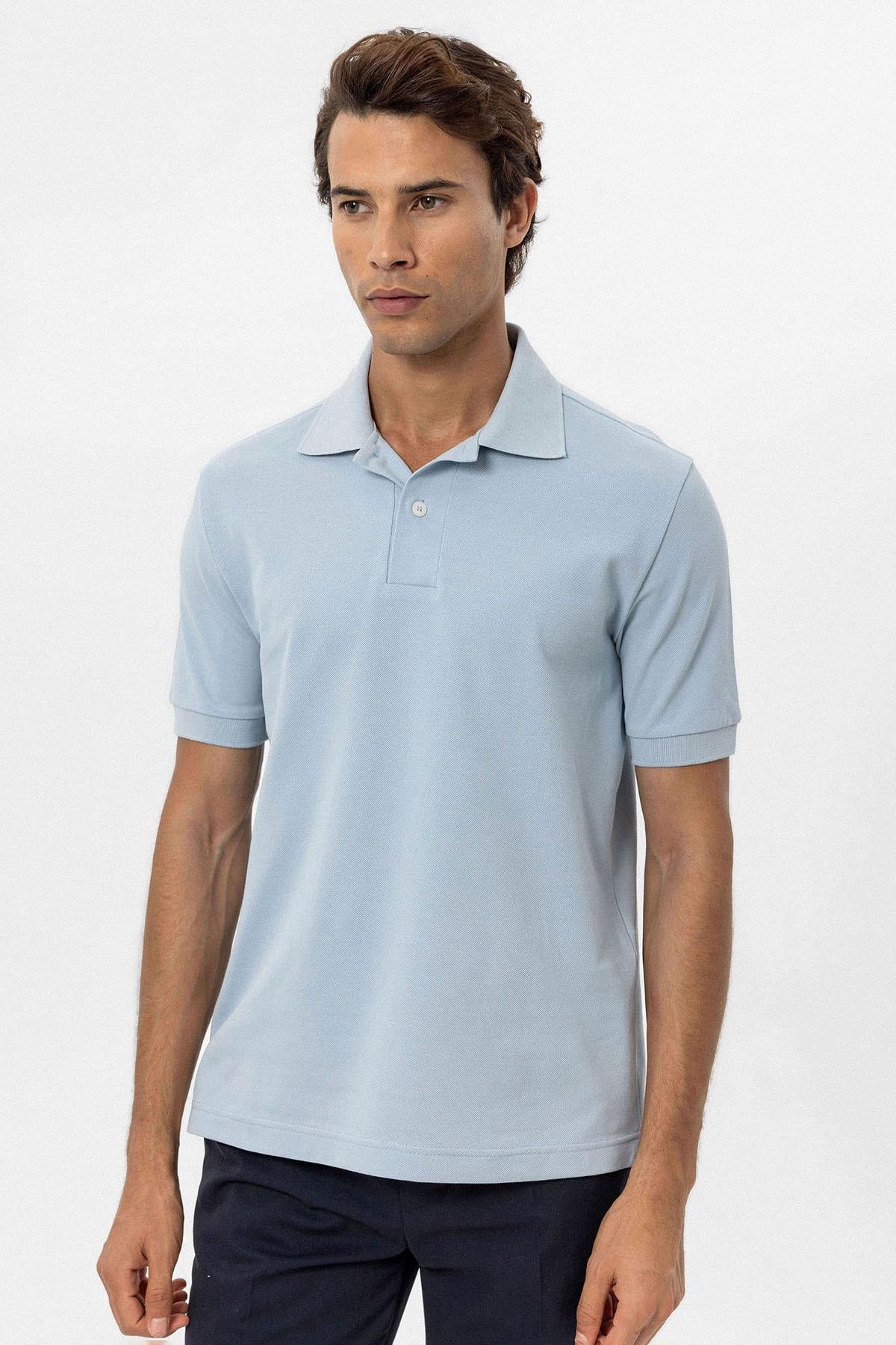KOALA SYDNEY Men's Blue Polo Neck T-Shirt