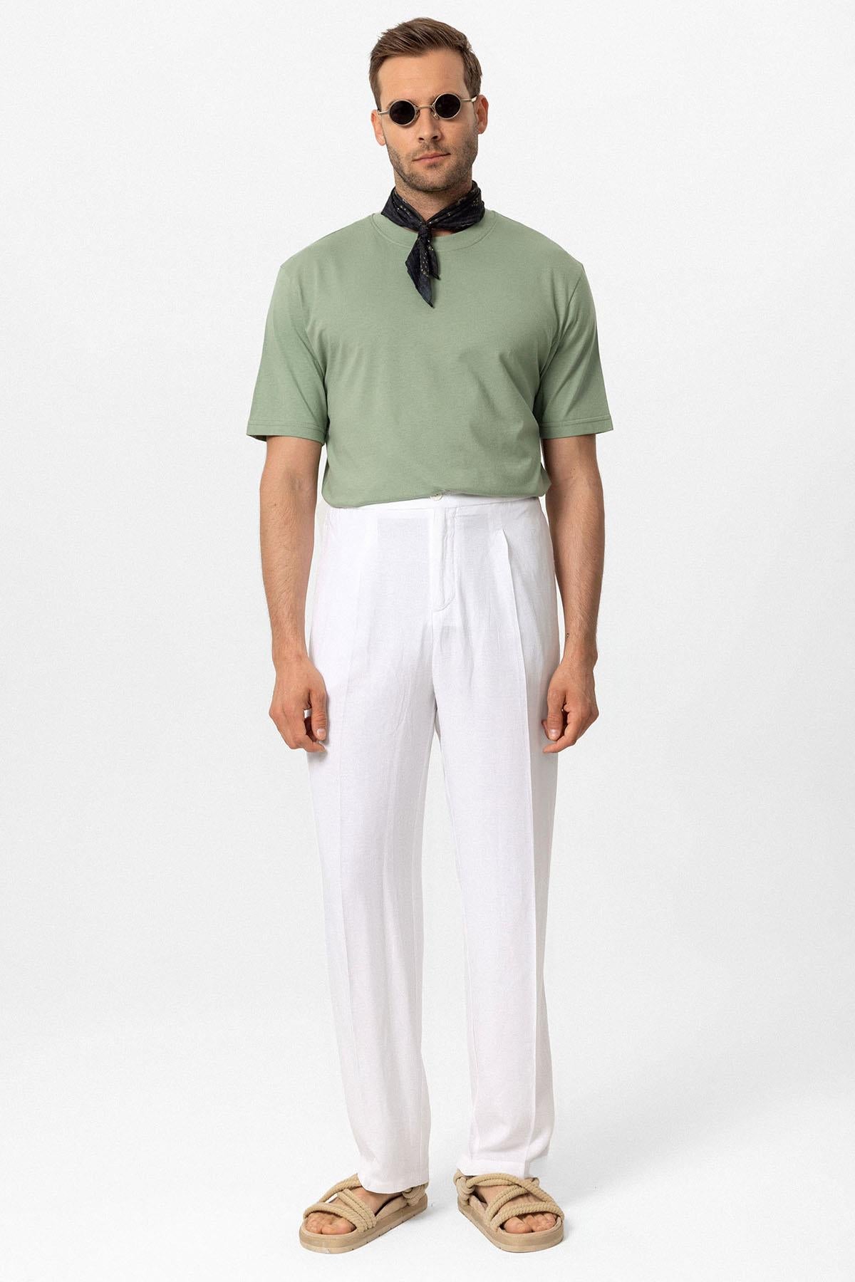 Men's Mint Crew Neck Basic T-Shirt - Wessi
