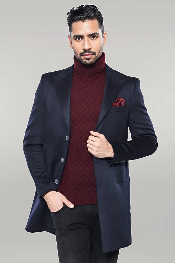 Navy Blue Long Coat