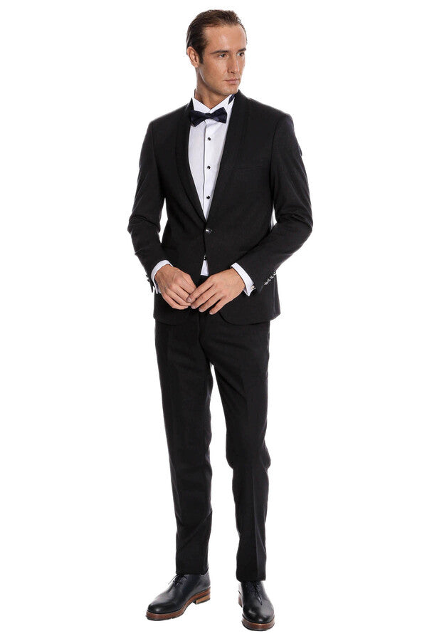 Navy Blue Shawl Lapel Tuxedo
