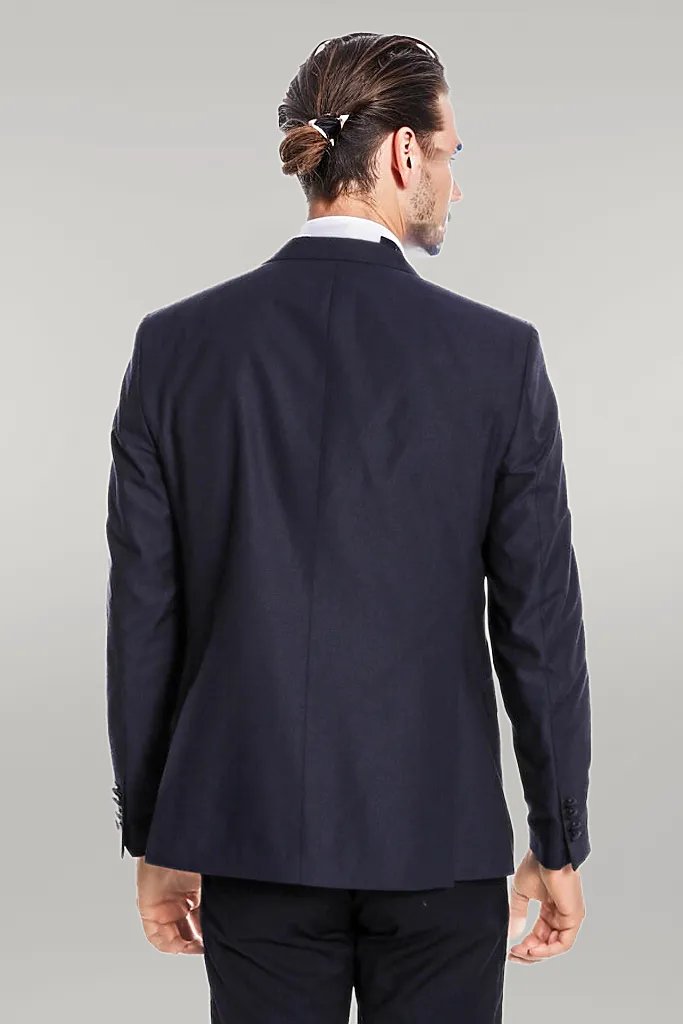 Navy Blue Vested Tuxedo - Wessi