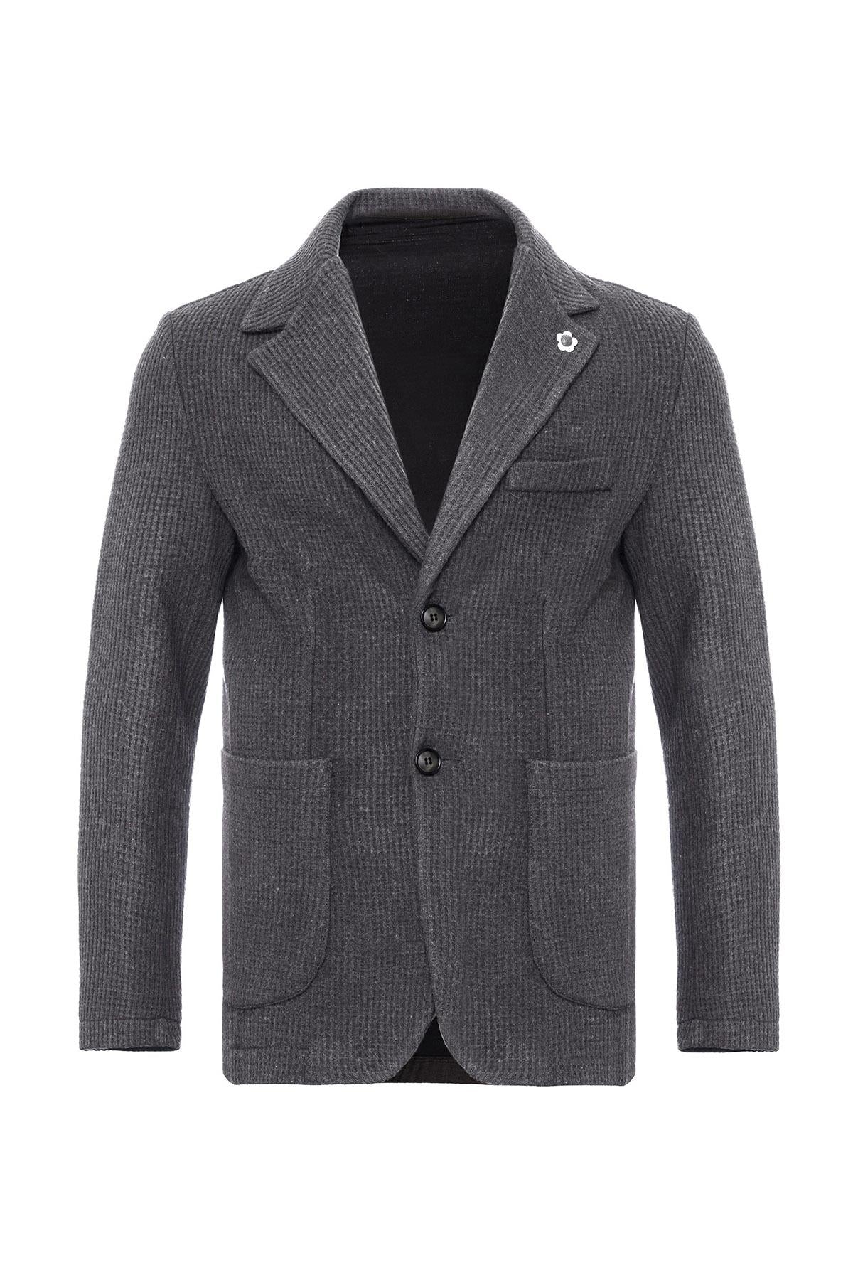 KOALA SYDNEY Men's Grey Knitted Textured Jacket -