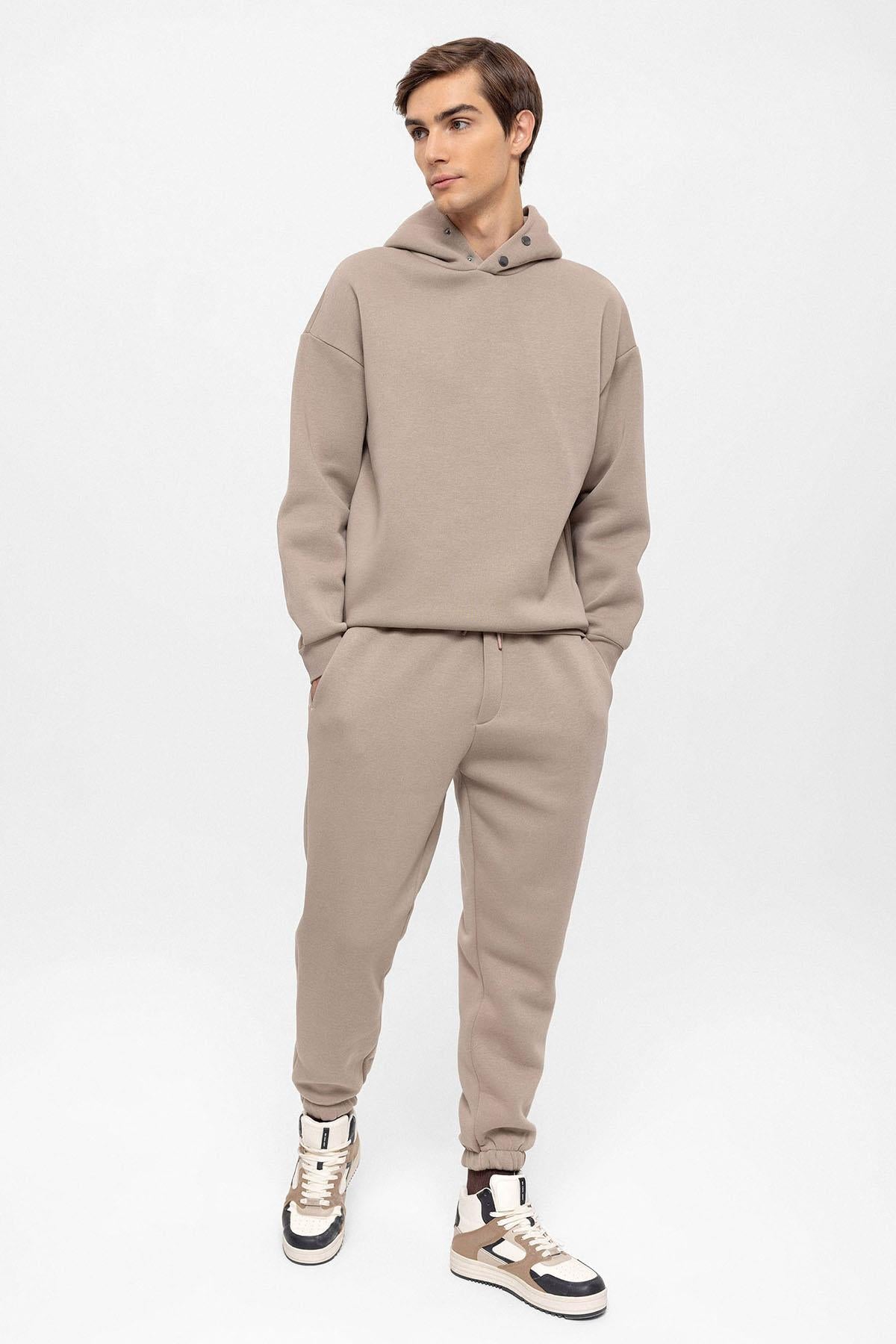 Men's Mink Oversize Hooded Sweatshirt - Wessi