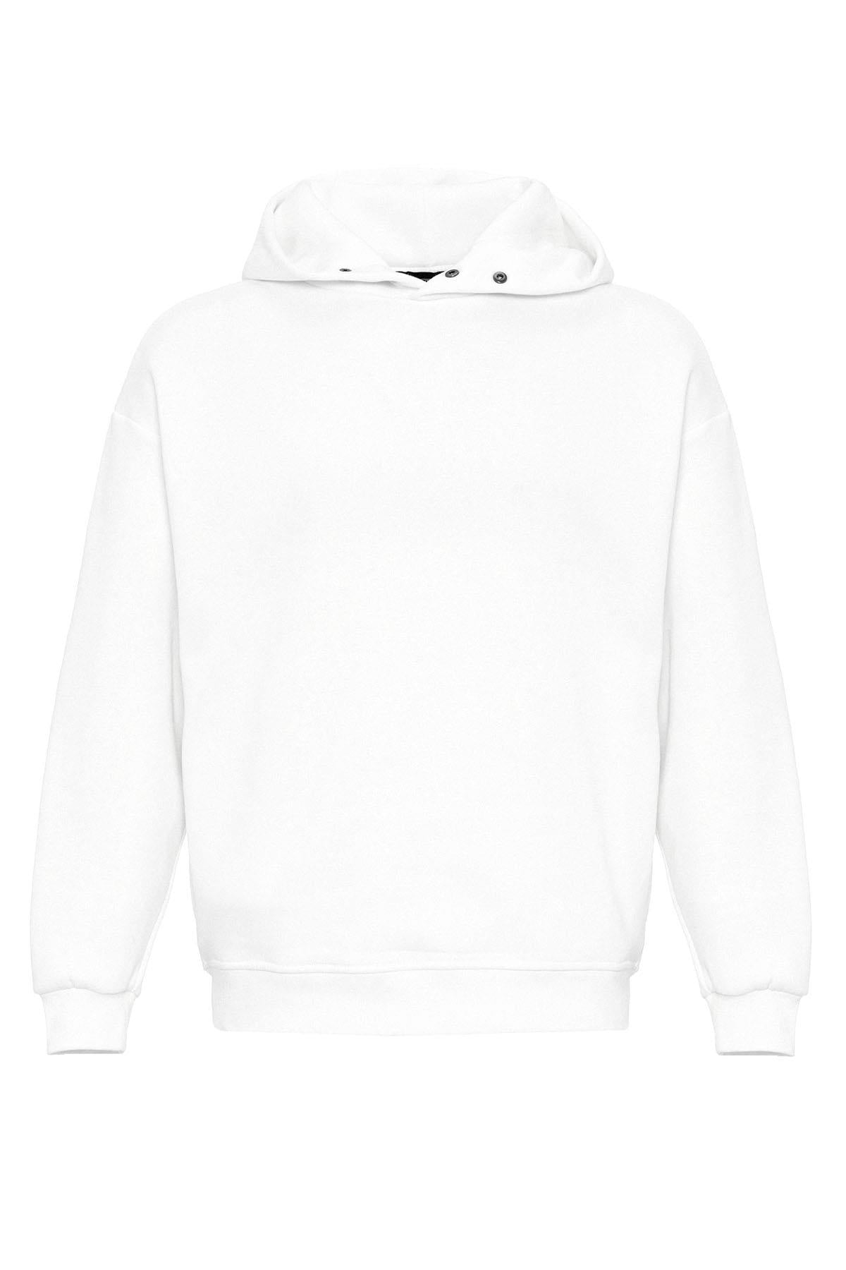 KOALA SYDNEY Men's Ecru Oversize Hooded Sweatshirt