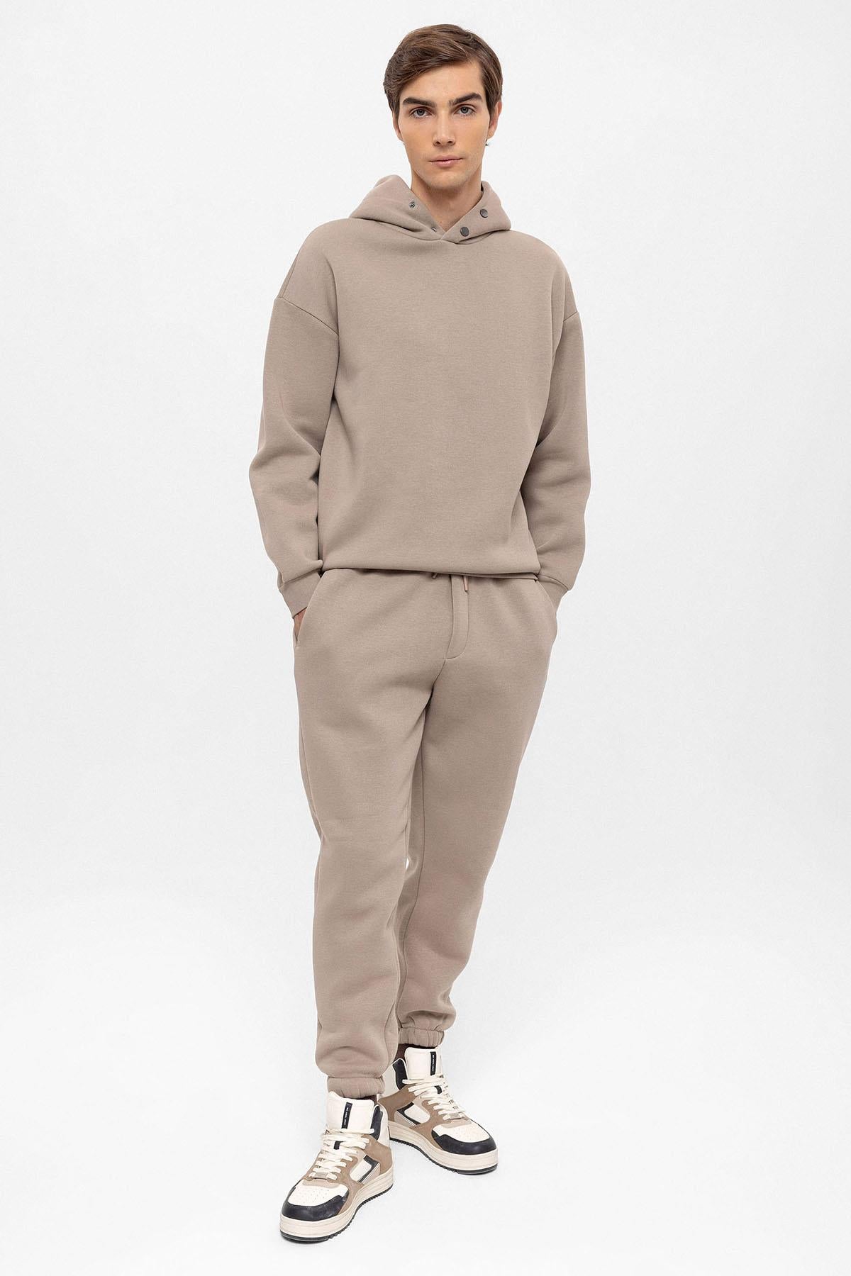 Men's Mink Oversize Hooded Sweatshirt - Wessi
