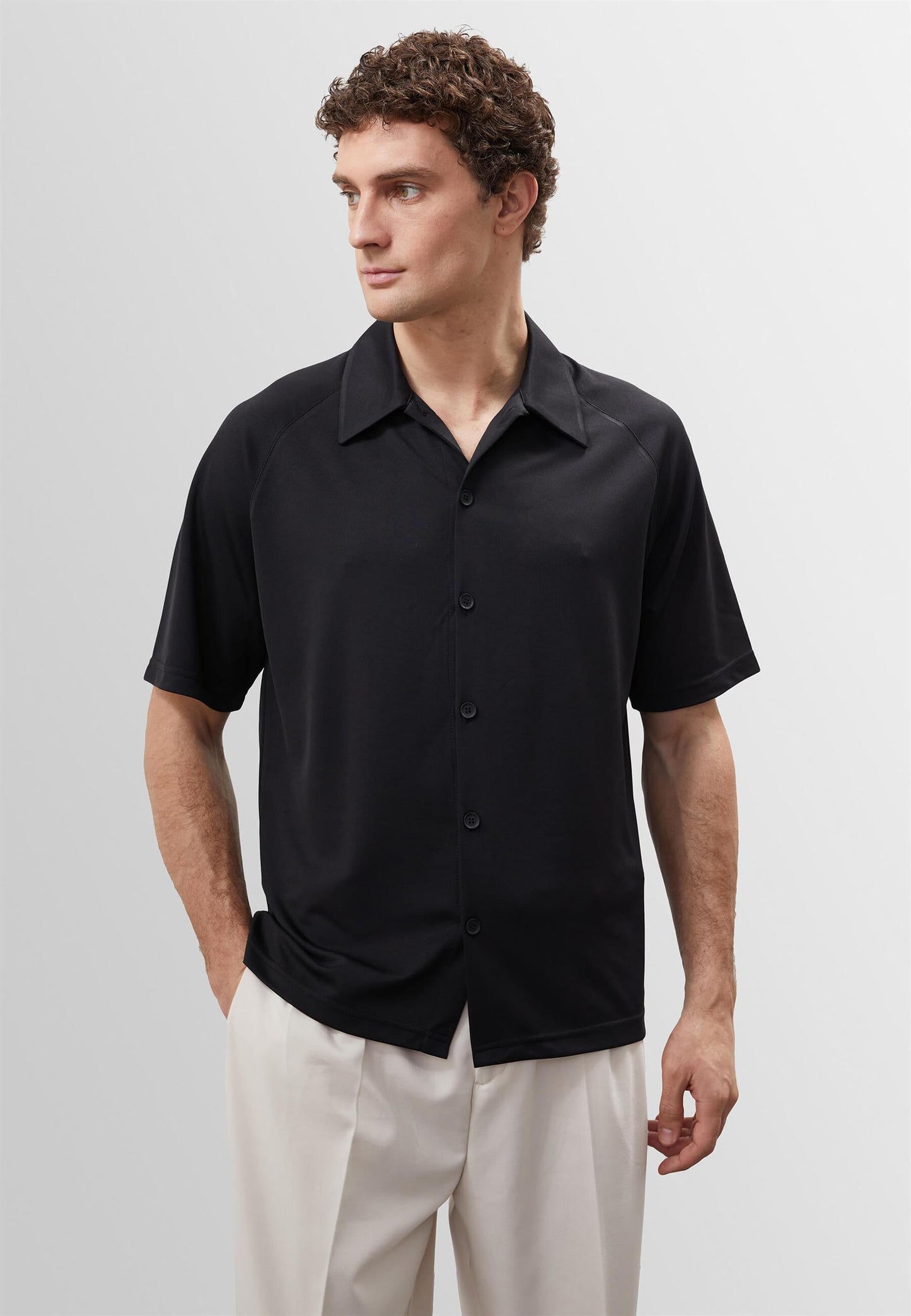 KOALA SYDNEY Men's Black Oversize Short Sleeve Shirt