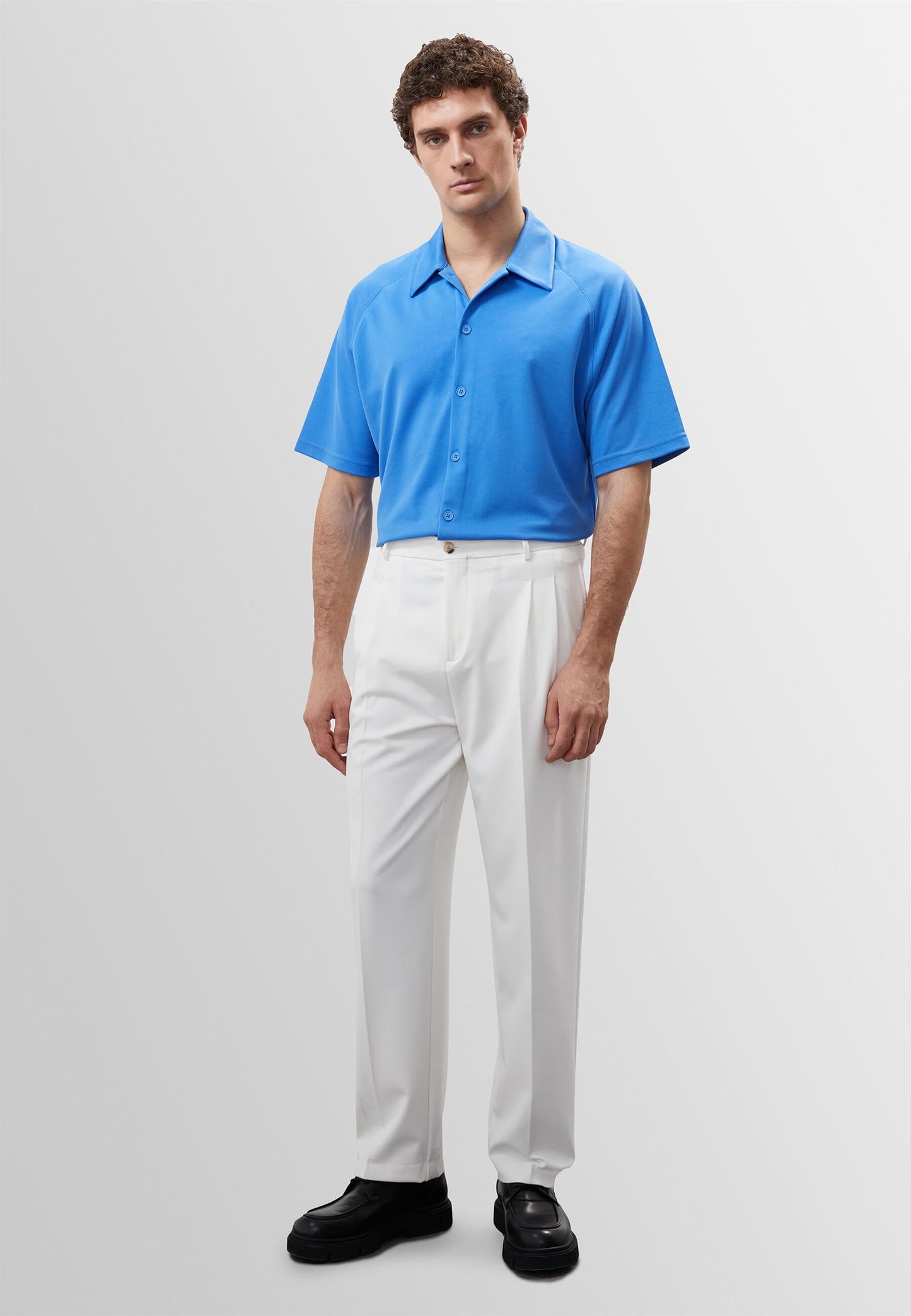 KOALA SYDNEY Men's Sax Oversize Short Sleeve Shirt -