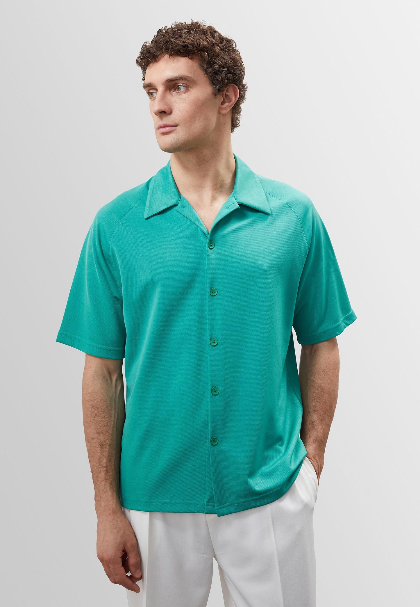 KOALA SYDNEY Men's Grass Green Oversize Short Sleeve Shirt