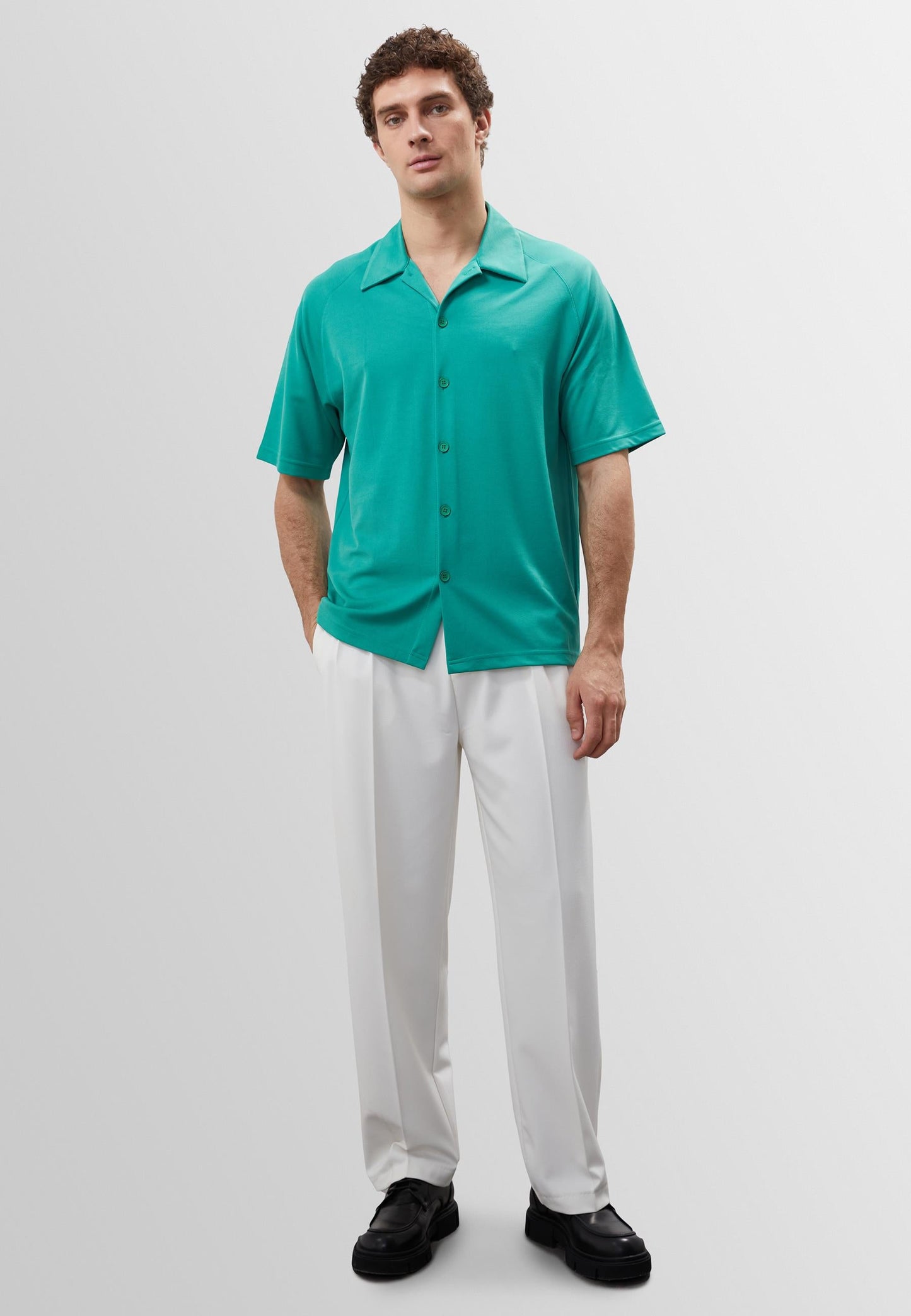 KOALA SYDNEY Men's Grass Green Oversize Short Sleeve Shirt