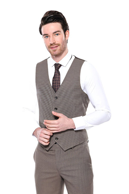 Dark Brown Men Vest