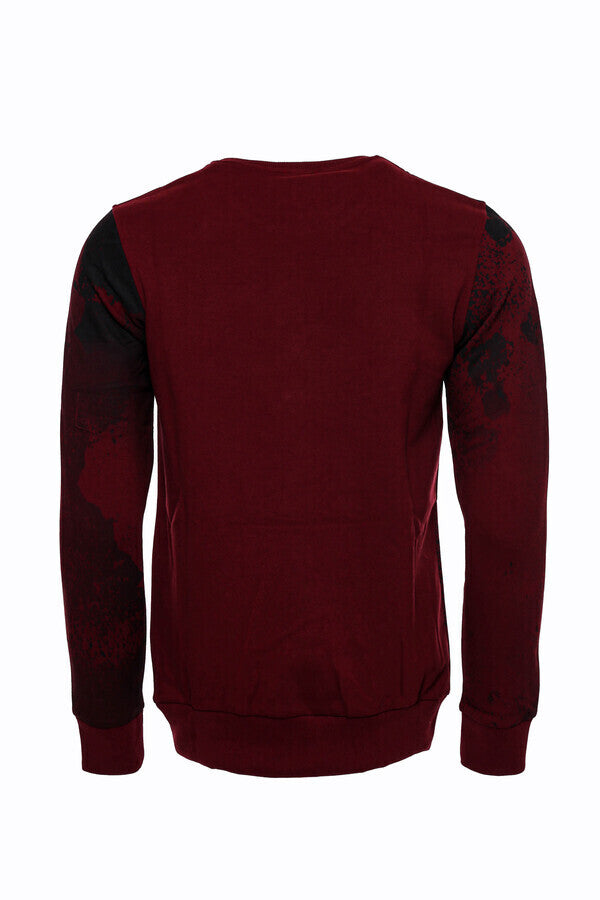 Patterned Slim Fit Brown Sweatshirt