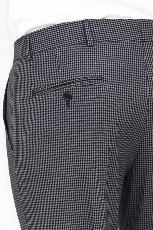 KOALA SYDNEY Patterned Slim Fit Dark Grey Men Pants