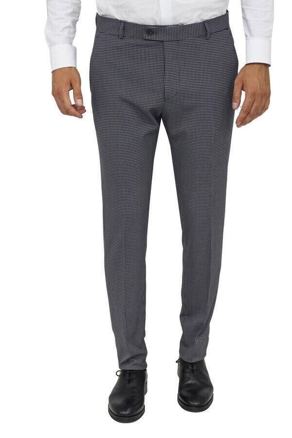 KOALA SYDNEY Patterned Slim Fit Dark Grey Men Pants
