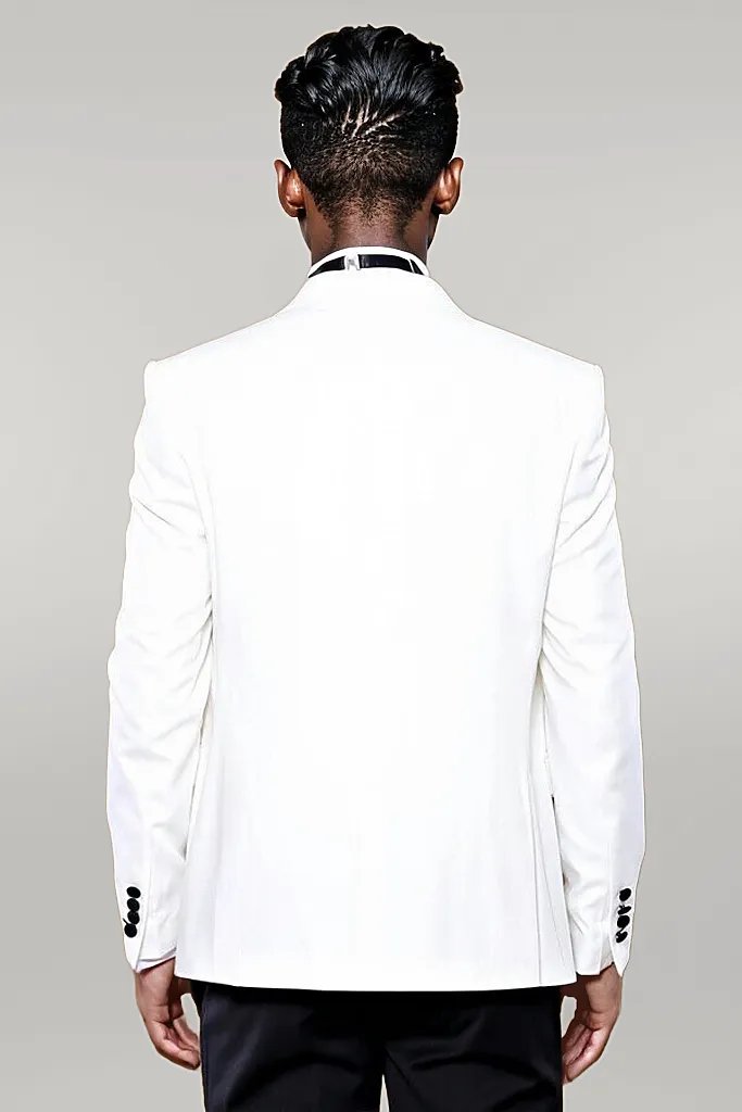 Peak Lapel 3 Piece White Tuxedo