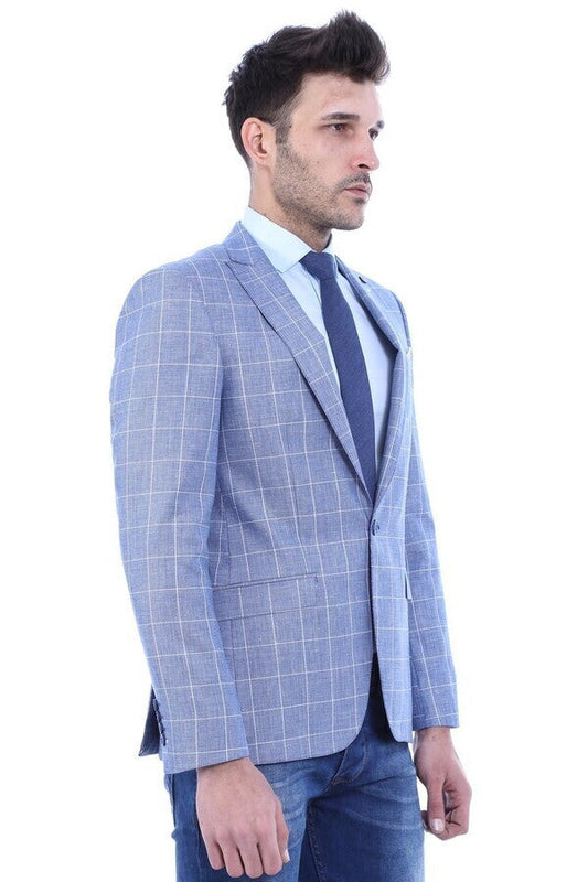 Plaid Slimfit Blue Jacket