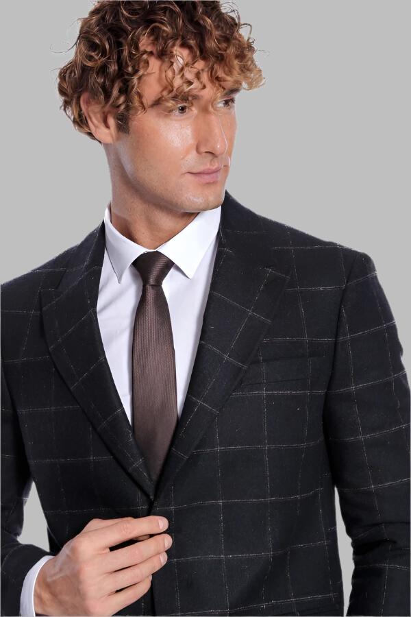 KOALA SYDNEY Plaid Wool Black Men Blazer