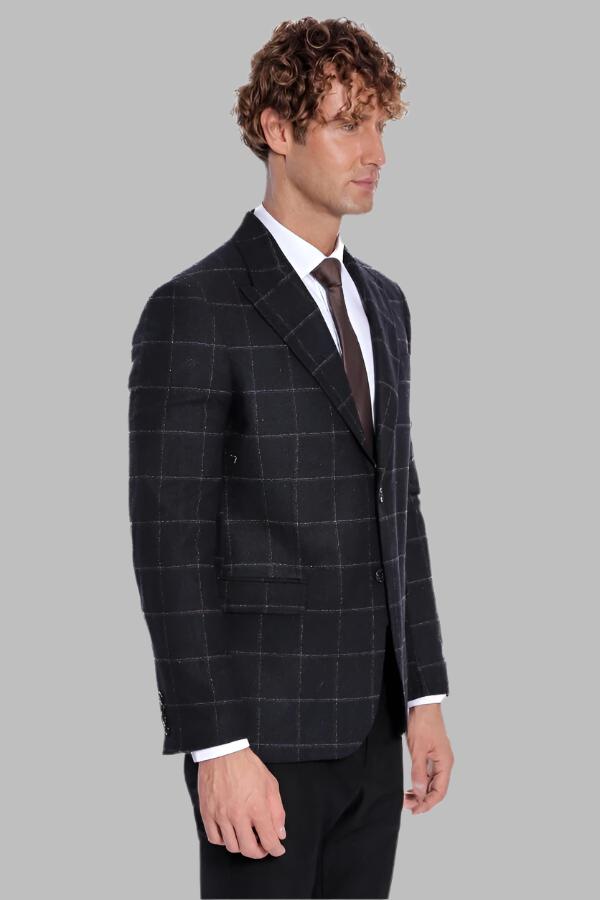 KOALA SYDNEY Plaid Wool Black Men Blazer