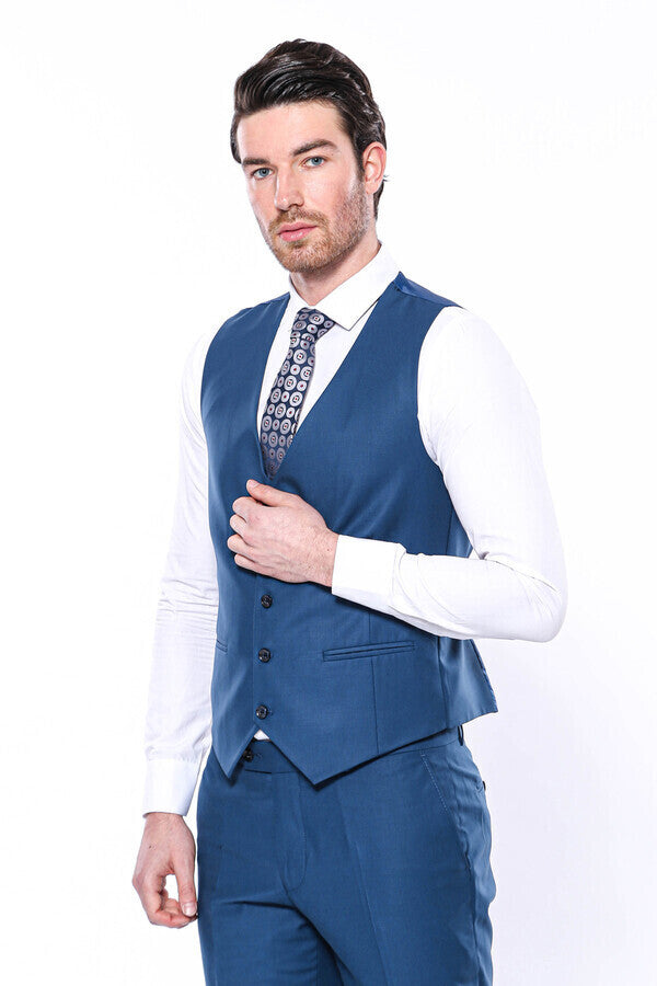 Plain Navy Vest