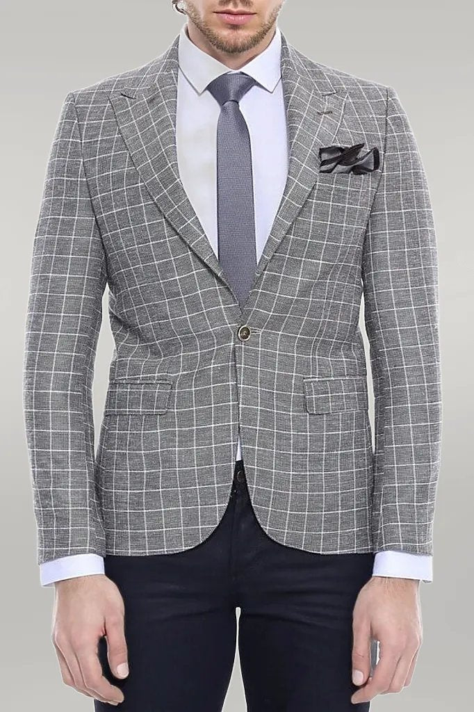 KOALA SYDNEY Single Button Peak Collar Beige Blazer -