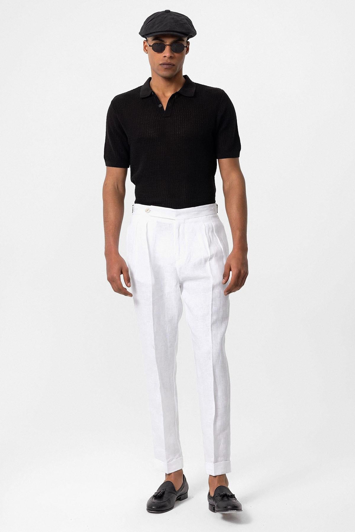 KOALA SYDNEY Men's Black Polo Collar Knit T-Shirt