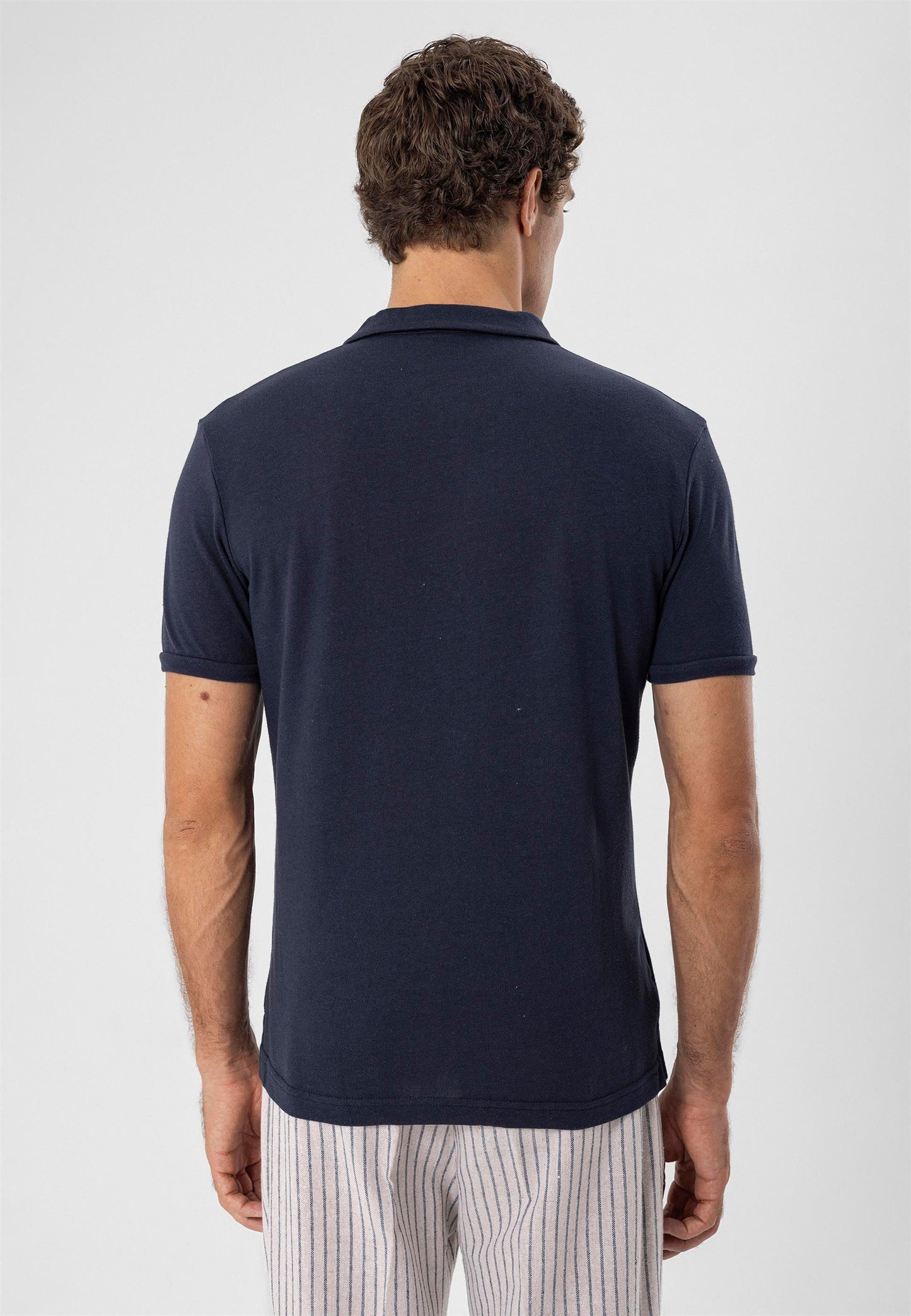 KOALA SYDNEY Men's Navy Blue Polo Neck Slim Fit T-Shirt