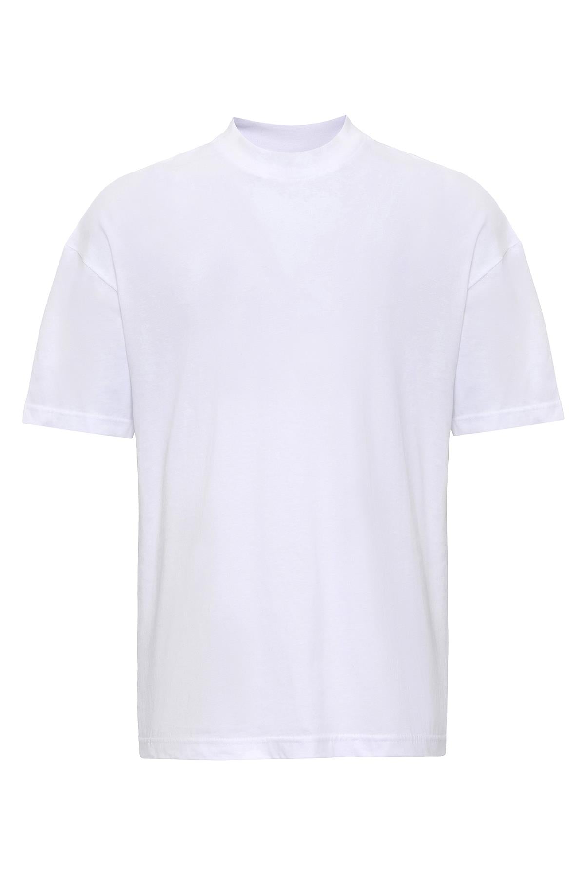 Men's White Comfortable Fit Basic T-Shirt - Wessi