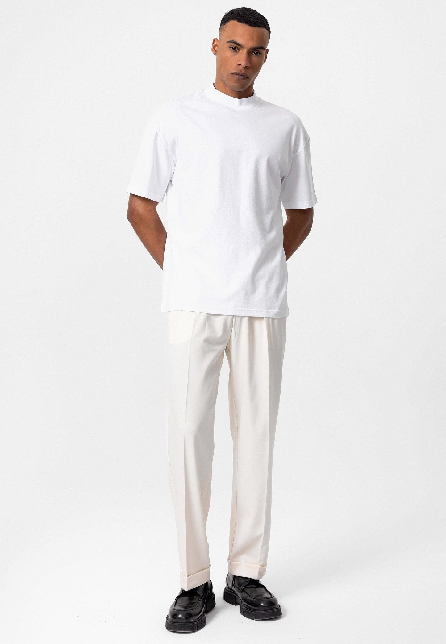 Men's White Comfortable Fit Basic T-Shirt - Wessi