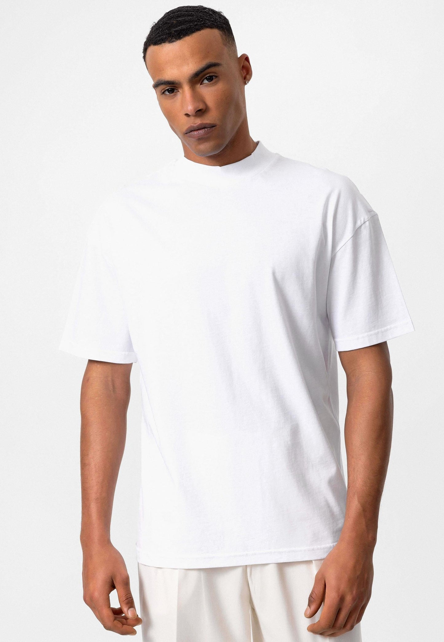 Men's White Comfortable Fit Basic T-Shirt - Wessi
