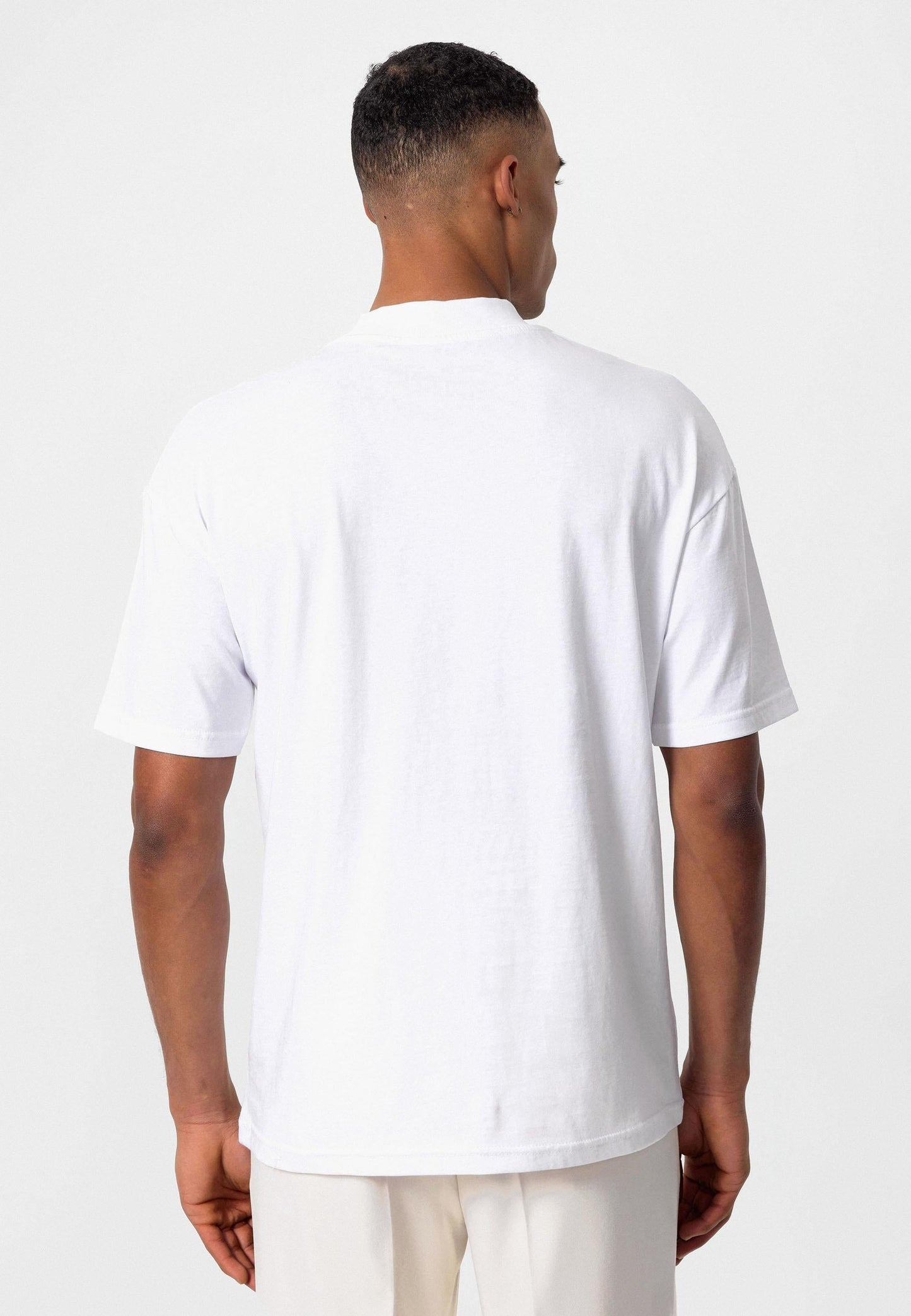 Men's White Comfortable Fit Basic T-Shirt - Wessi