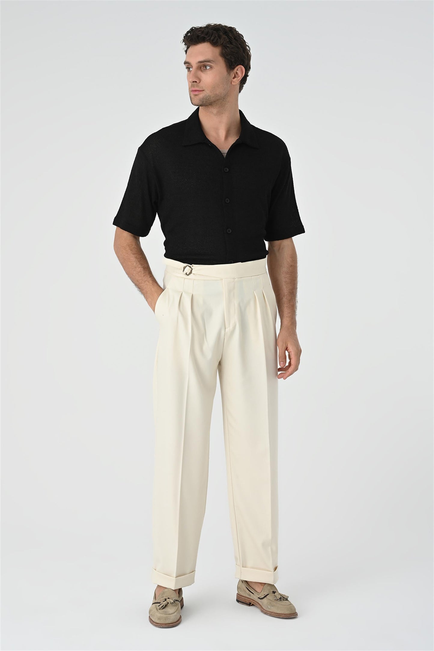 KOALA SYDNEY Men's Black Relax Fit Knitwear Shirt -