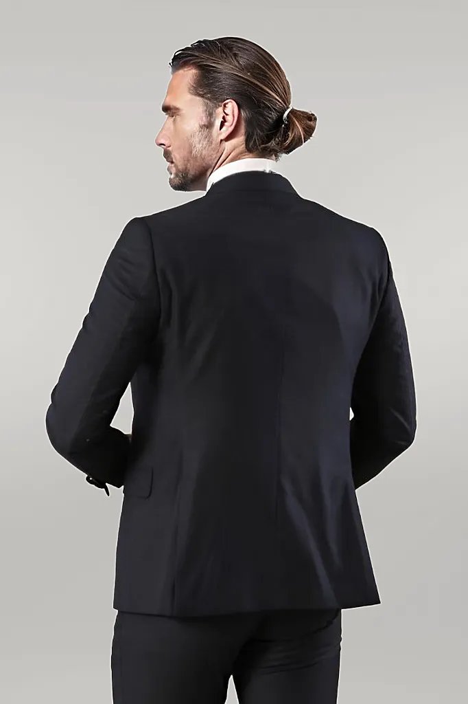 Removable Lapel Men's Blue Tuxedo Suit