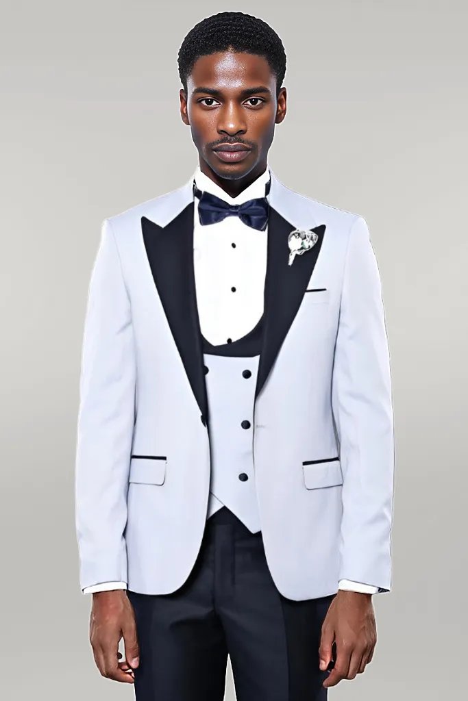 KOALA SYDNEY Self-Patterned Baby Blue Wedding Suit -