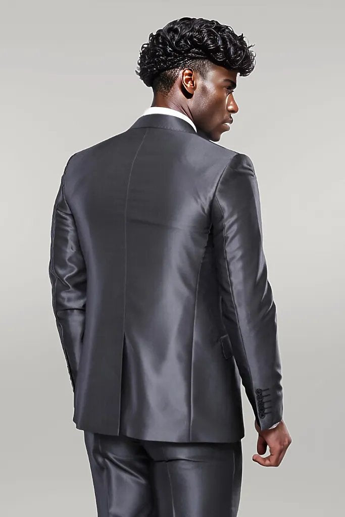 Shinny Grey Slim Fit Suit |