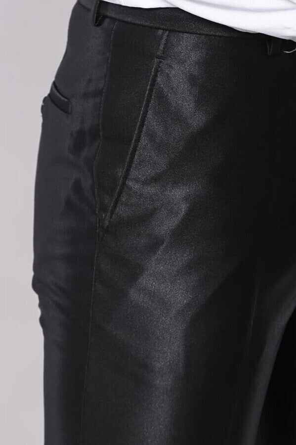 Shiny Black Men's Suit