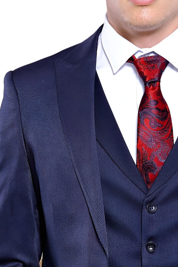 KOALA SYDNEY Single Button Dark Blue Vested Suit |