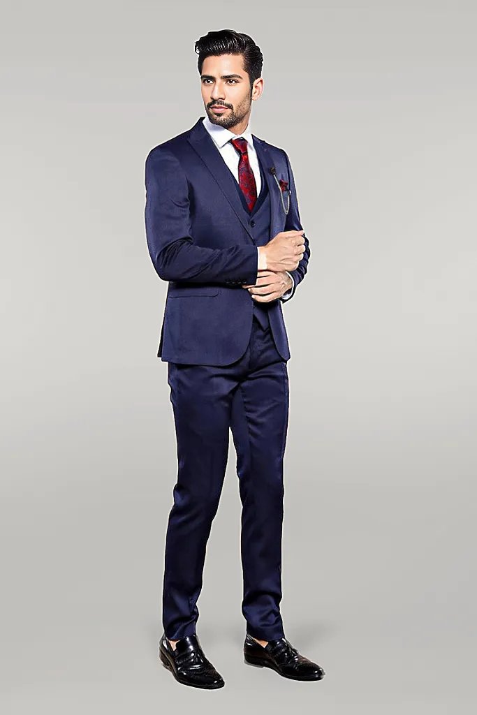 KOALA SYDNEY Single Button Dark Blue Vested Suit |