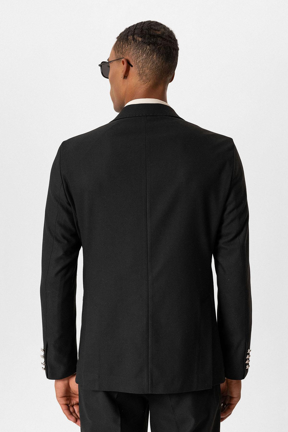 KOALA SYDNEY Black Unlined Double-Breasted Men's Blazer Jacket