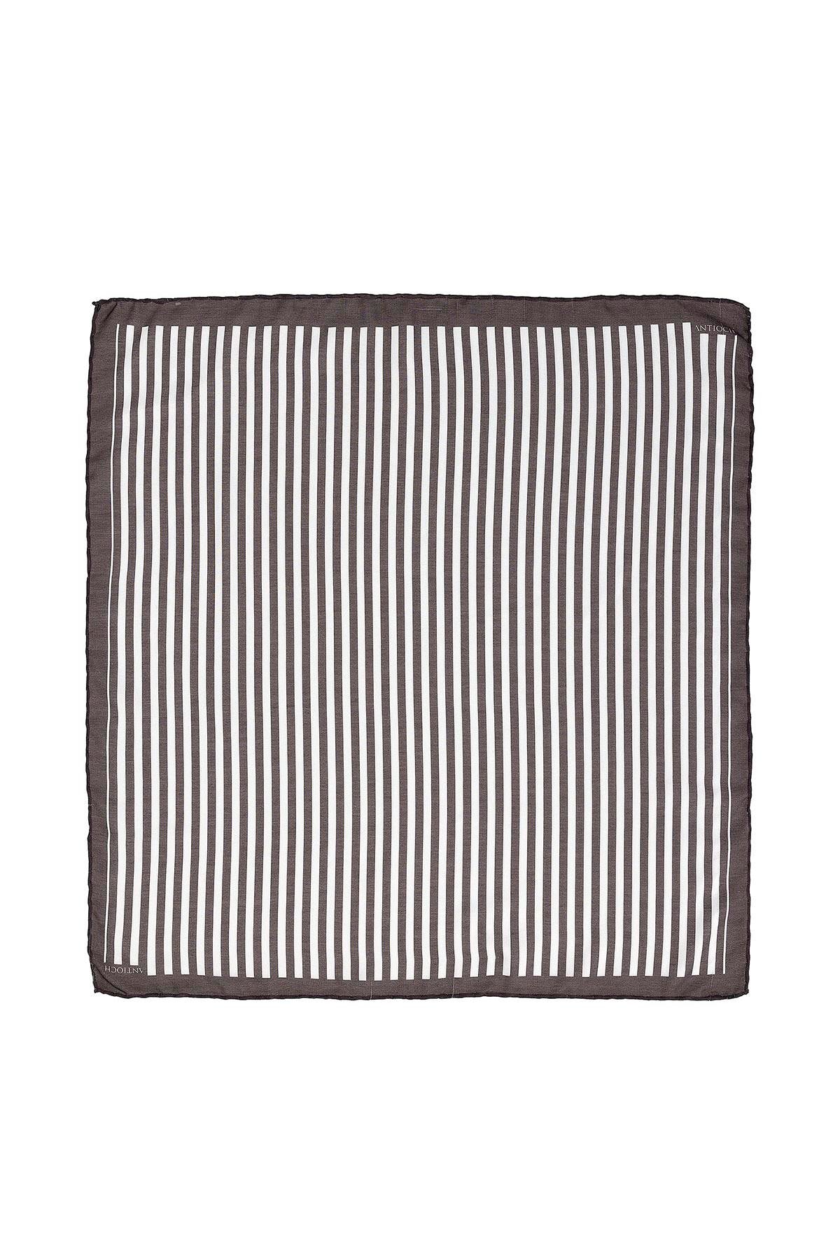 Men's Black Striped Scarf - Wessi