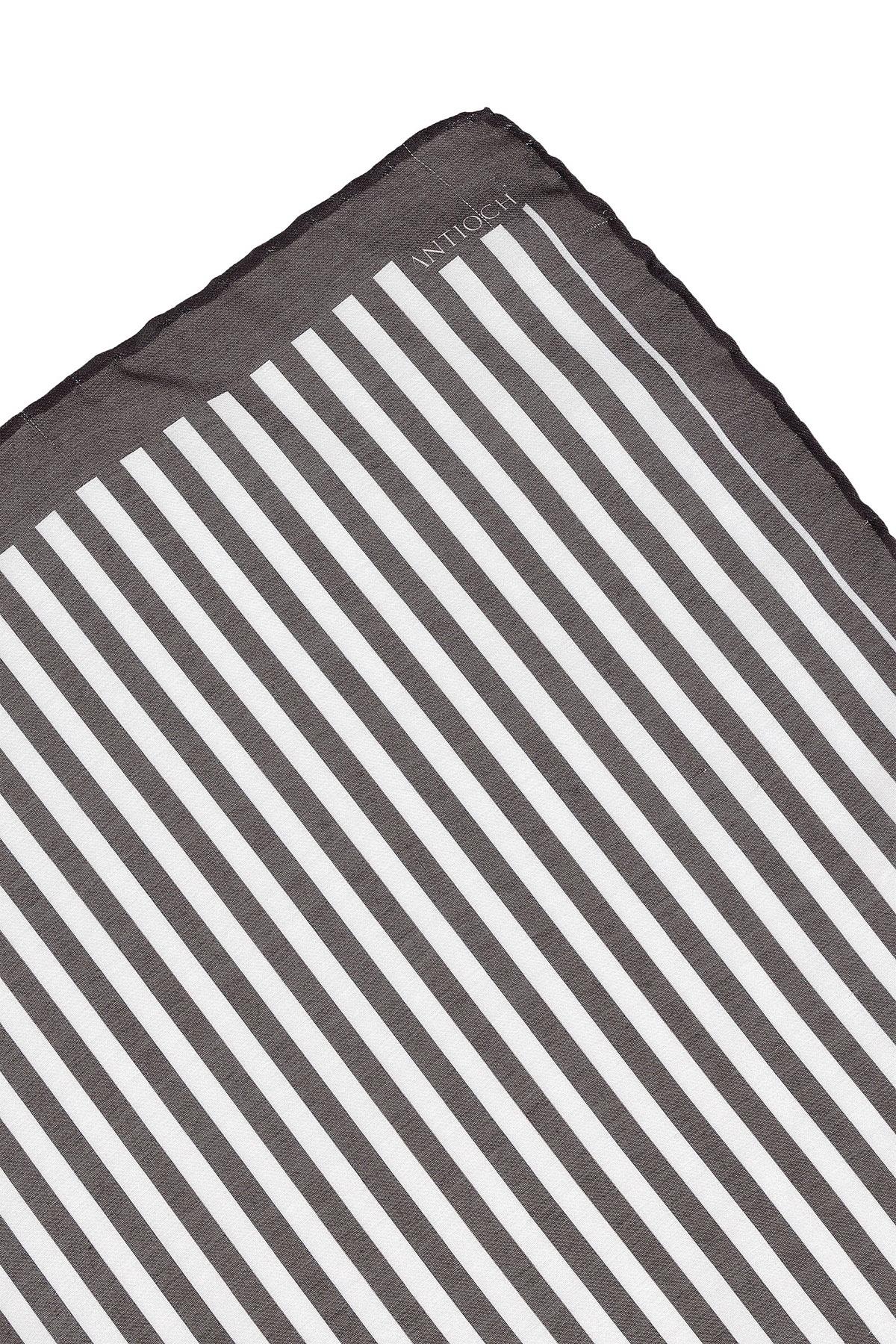 Men's Black Striped Scarf - Wessi