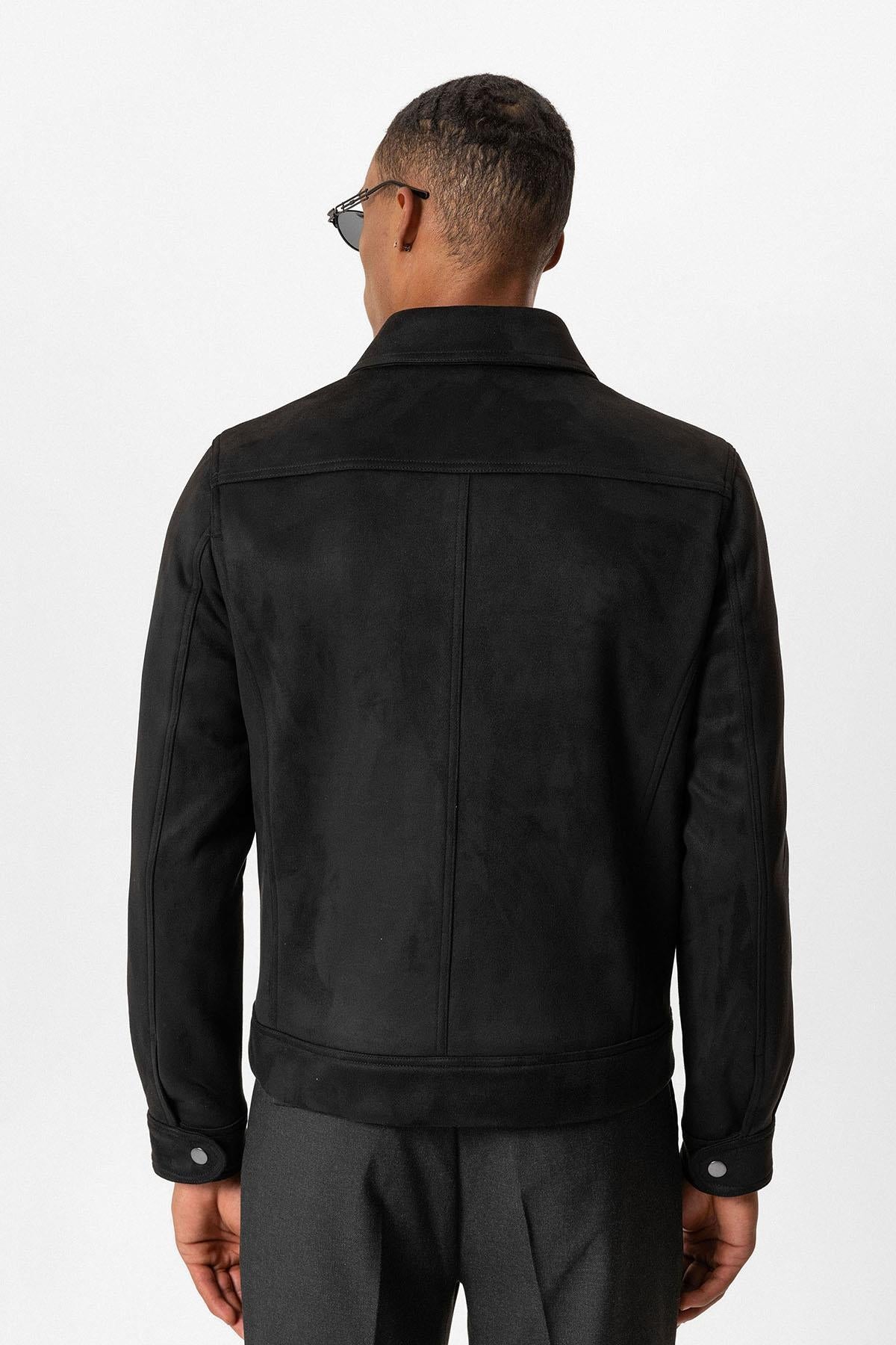 KOALA SYDNEY Black Crop Fit Suede Men's Jacket -
