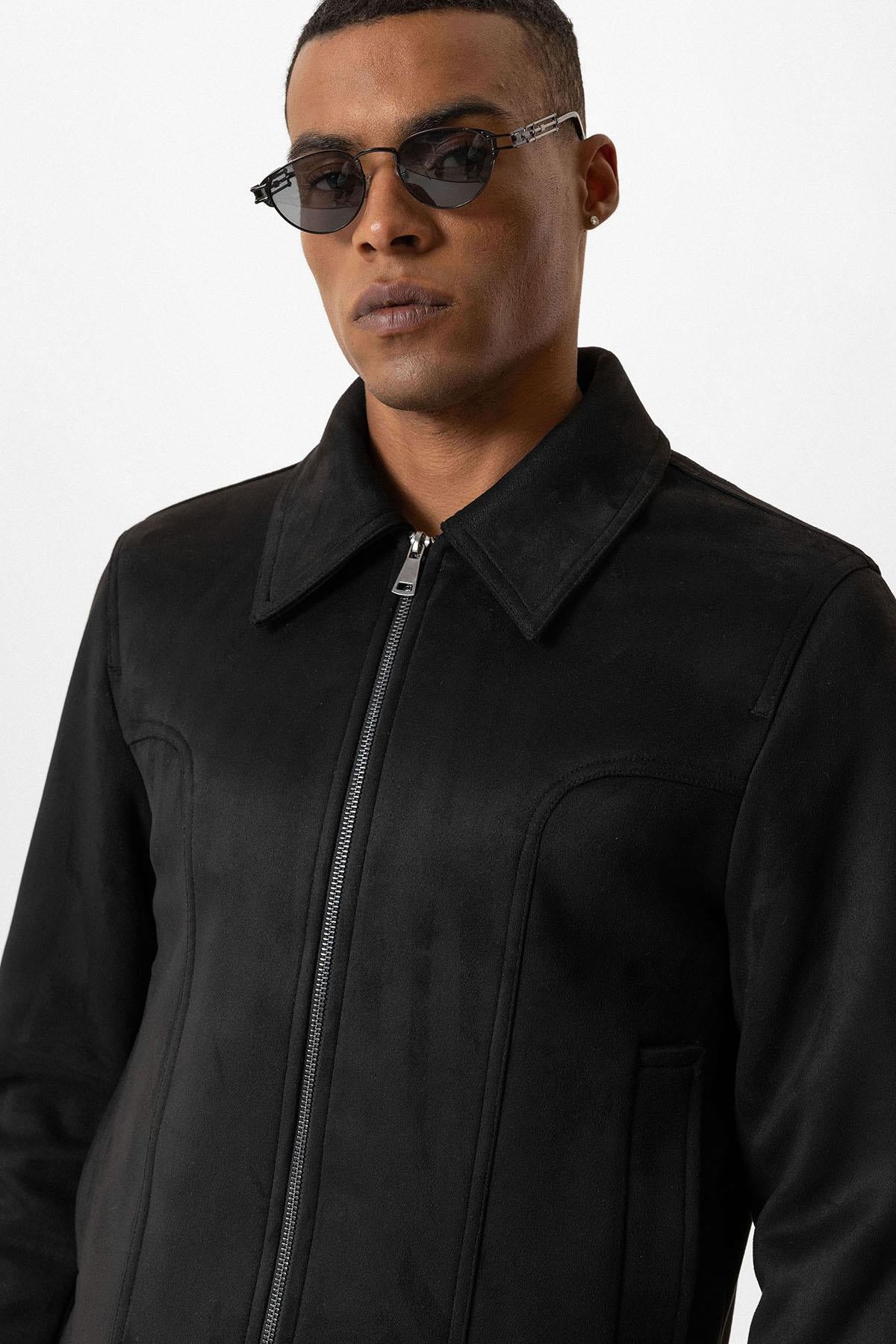 KOALA SYDNEY Black Crop Fit Suede Men's Jacket -