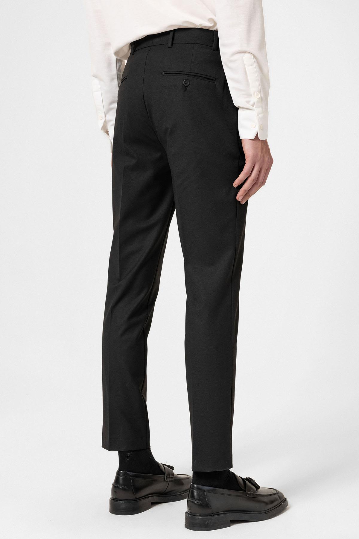 Black High Waisted Classic Men Trousers
