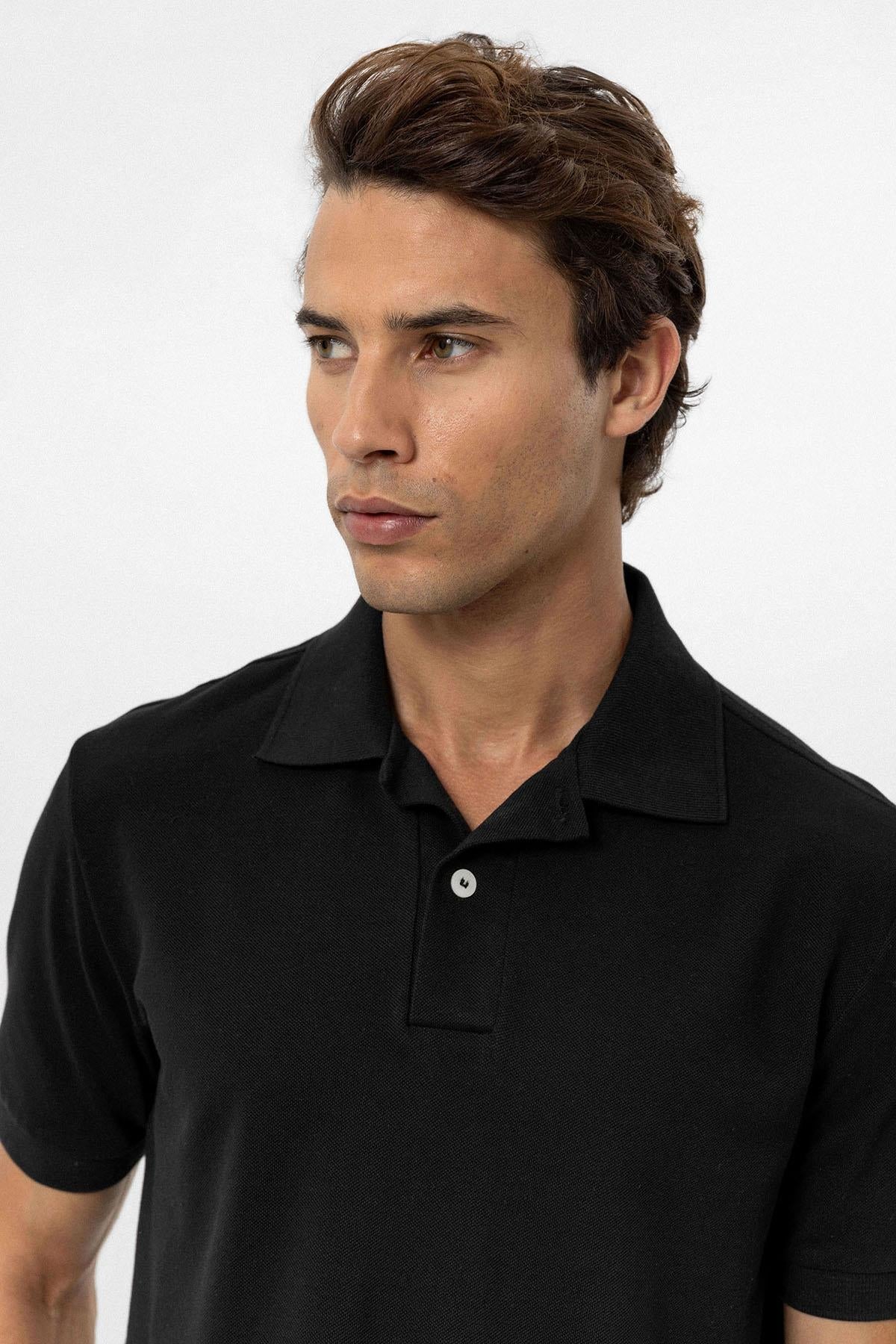 KOALA SYDNEY Men's Black Polo Neck T-Shirt