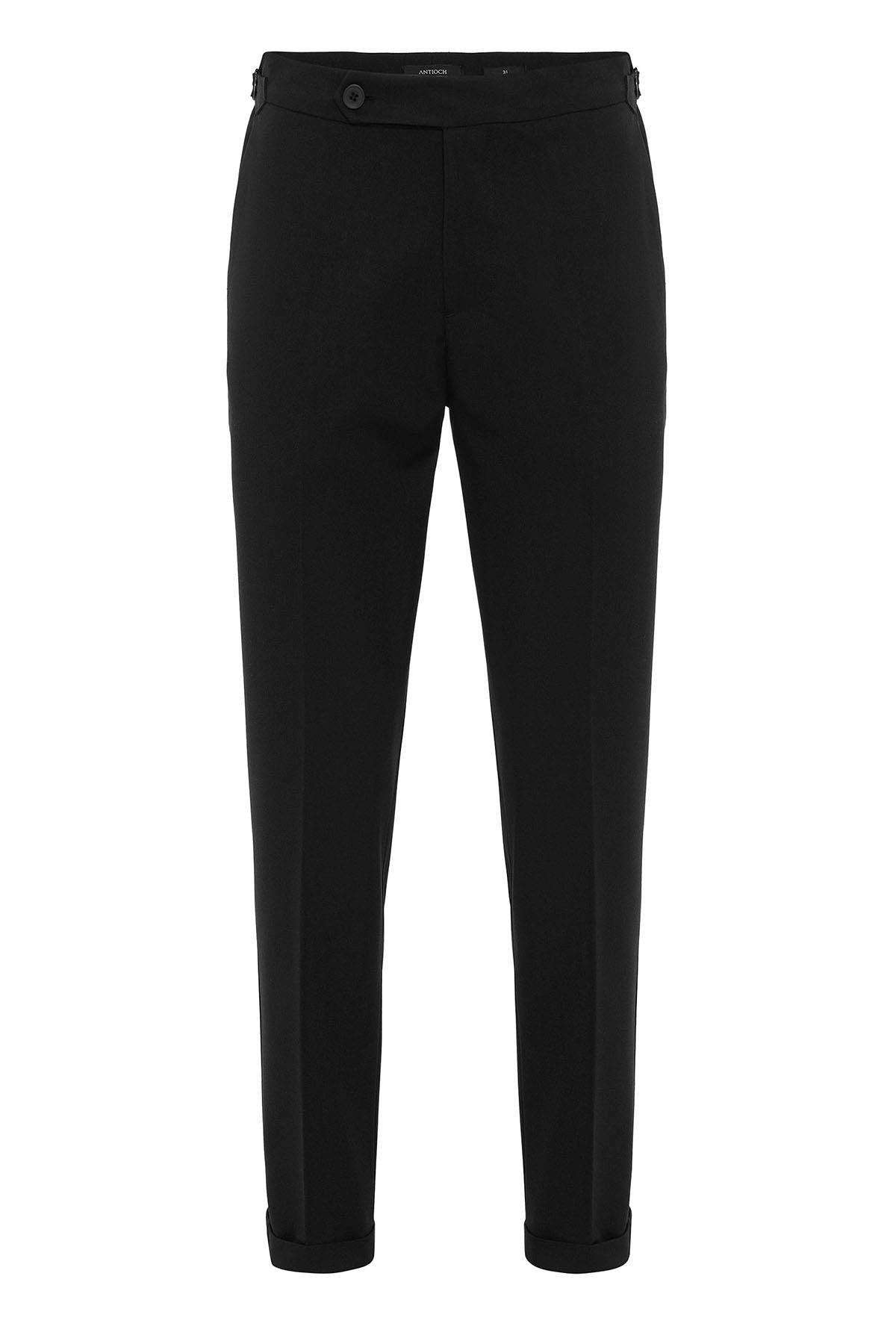 Men's Black High-Waist Regular Fit Pants