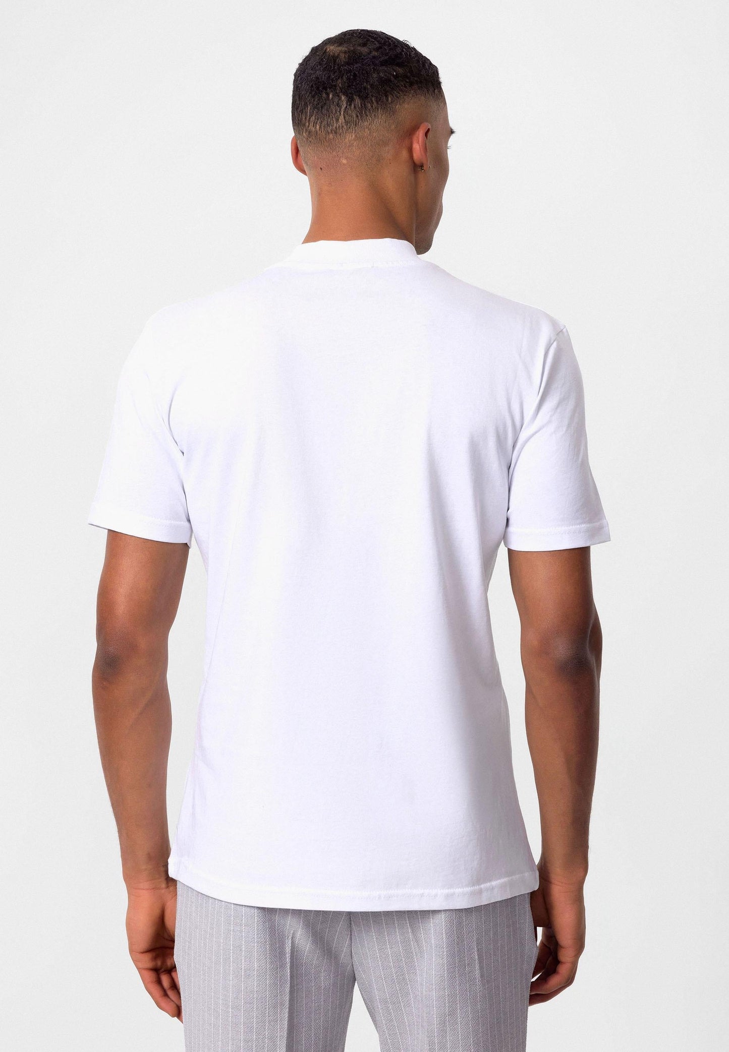 KOALA SYDNEY Men's White Slim Fit Basic T-Shirt