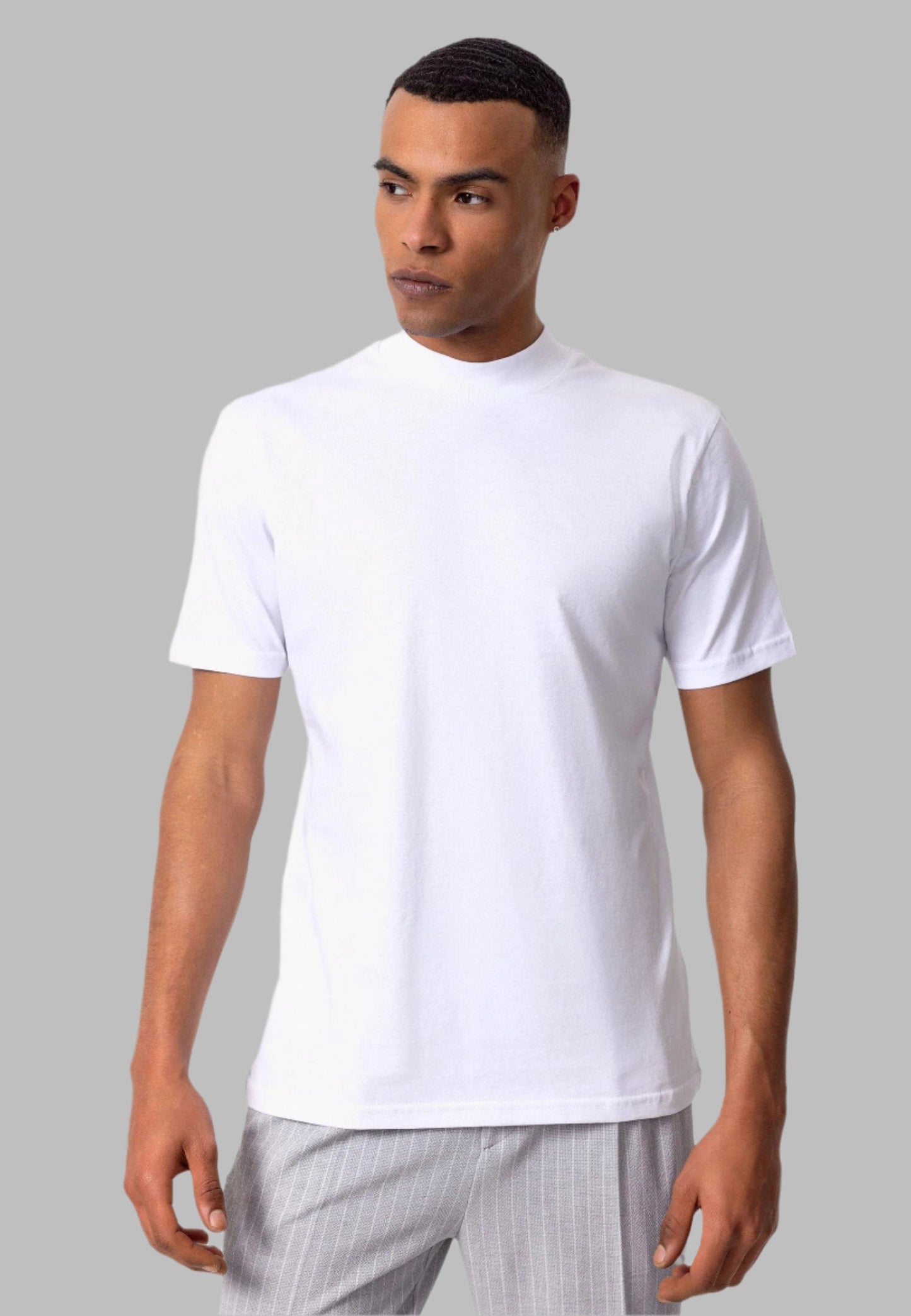 KOALA SYDNEY Men's White Slim Fit Basic T-Shirt