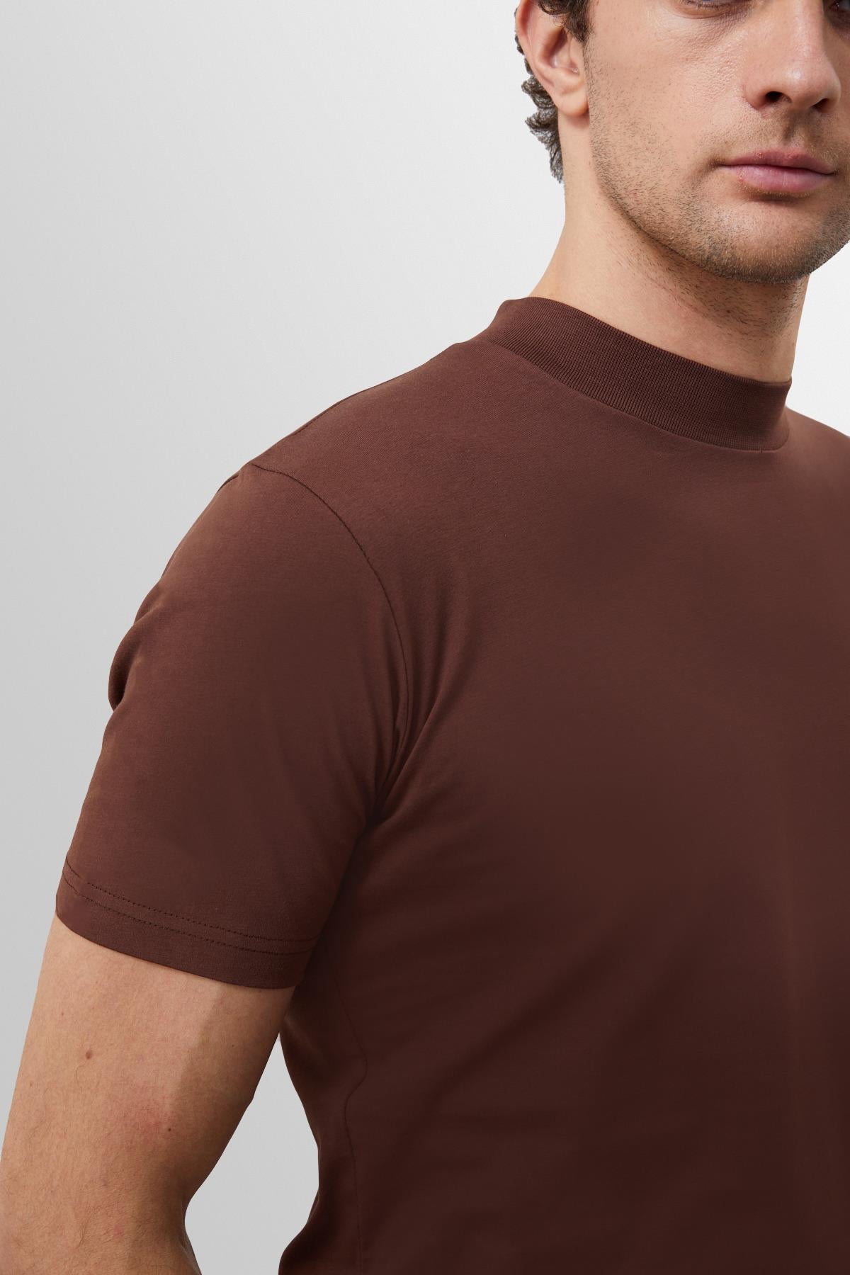 KOALA SYDNEY Men's Brown Slim Fit Basic T-Shirt